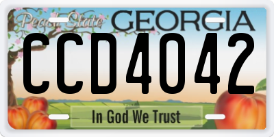 GA license plate CCD4042