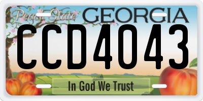 GA license plate CCD4043