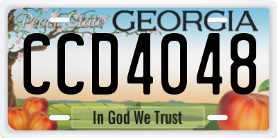 GA license plate CCD4048