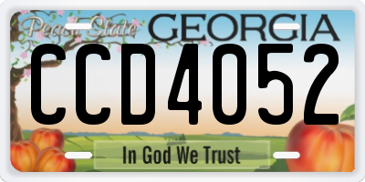 GA license plate CCD4052