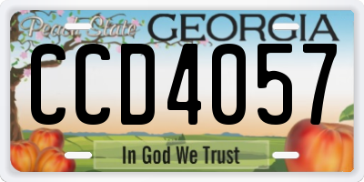 GA license plate CCD4057