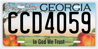 GA license plate CCD4059