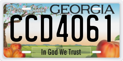 GA license plate CCD4061
