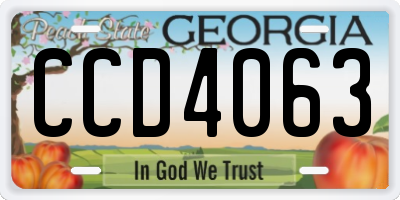 GA license plate CCD4063