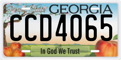 GA license plate CCD4065