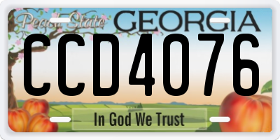 GA license plate CCD4076