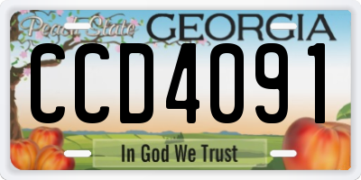 GA license plate CCD4091