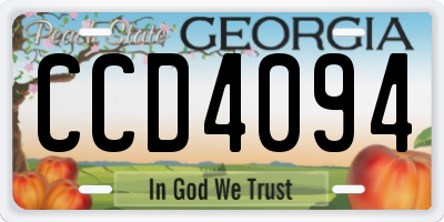 GA license plate CCD4094