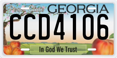 GA license plate CCD4106