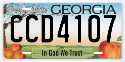 GA license plate CCD4107