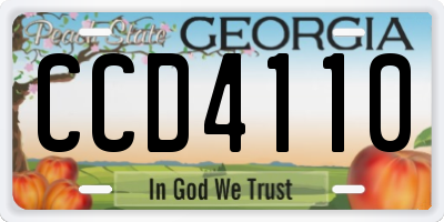 GA license plate CCD4110