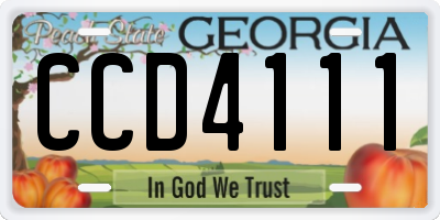 GA license plate CCD4111