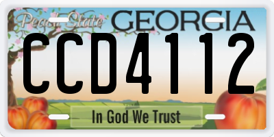 GA license plate CCD4112