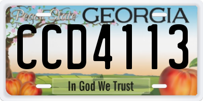 GA license plate CCD4113