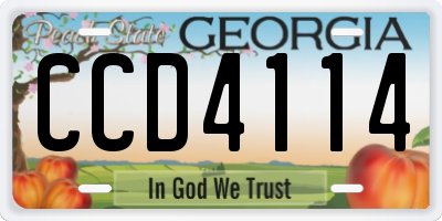 GA license plate CCD4114