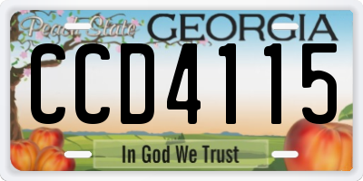 GA license plate CCD4115
