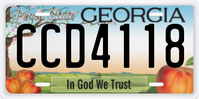 GA license plate CCD4118