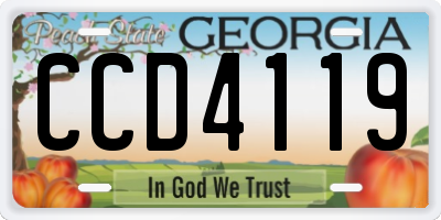 GA license plate CCD4119