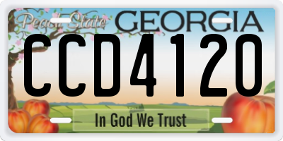 GA license plate CCD4120