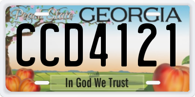GA license plate CCD4121