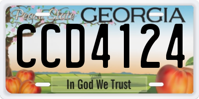 GA license plate CCD4124
