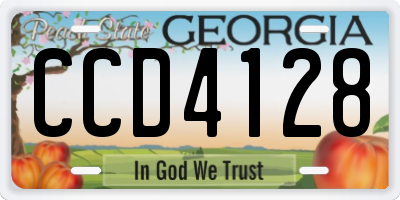 GA license plate CCD4128
