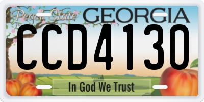GA license plate CCD4130