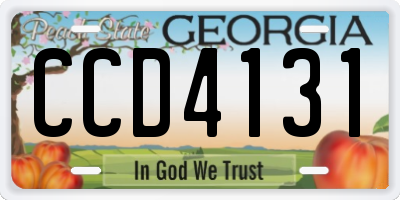 GA license plate CCD4131