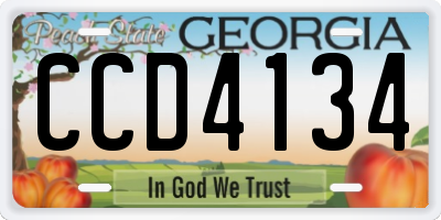 GA license plate CCD4134