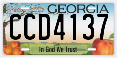 GA license plate CCD4137