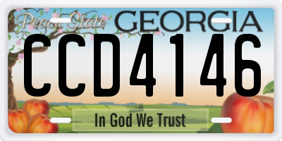 GA license plate CCD4146