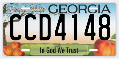 GA license plate CCD4148