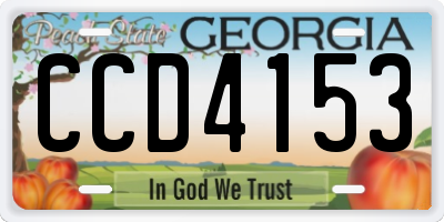 GA license plate CCD4153