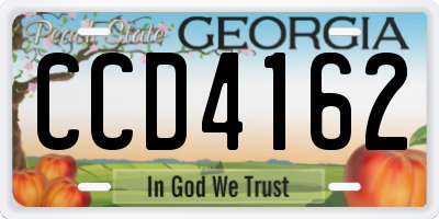 GA license plate CCD4162