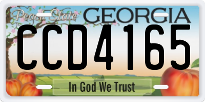 GA license plate CCD4165