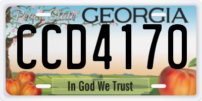 GA license plate CCD4170