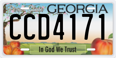 GA license plate CCD4171