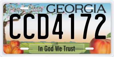GA license plate CCD4172