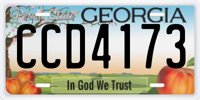 GA license plate CCD4173