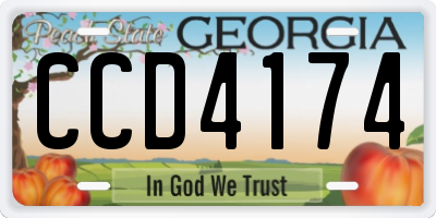 GA license plate CCD4174