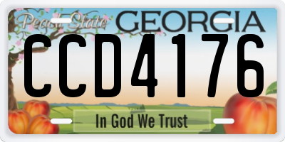 GA license plate CCD4176