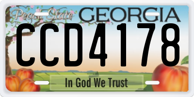 GA license plate CCD4178