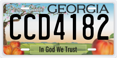 GA license plate CCD4182