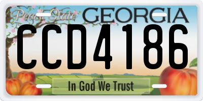 GA license plate CCD4186