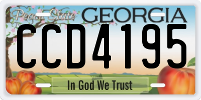 GA license plate CCD4195
