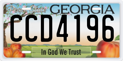 GA license plate CCD4196