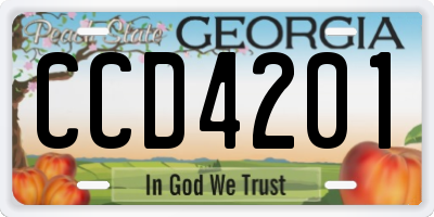 GA license plate CCD4201