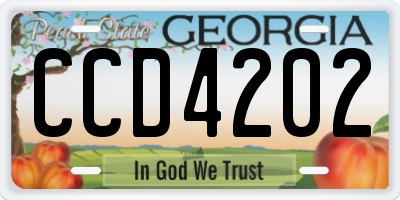 GA license plate CCD4202
