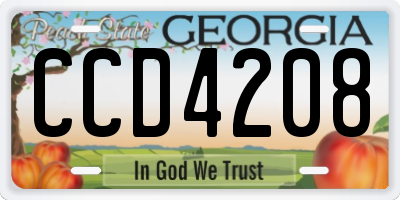 GA license plate CCD4208
