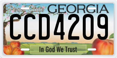 GA license plate CCD4209